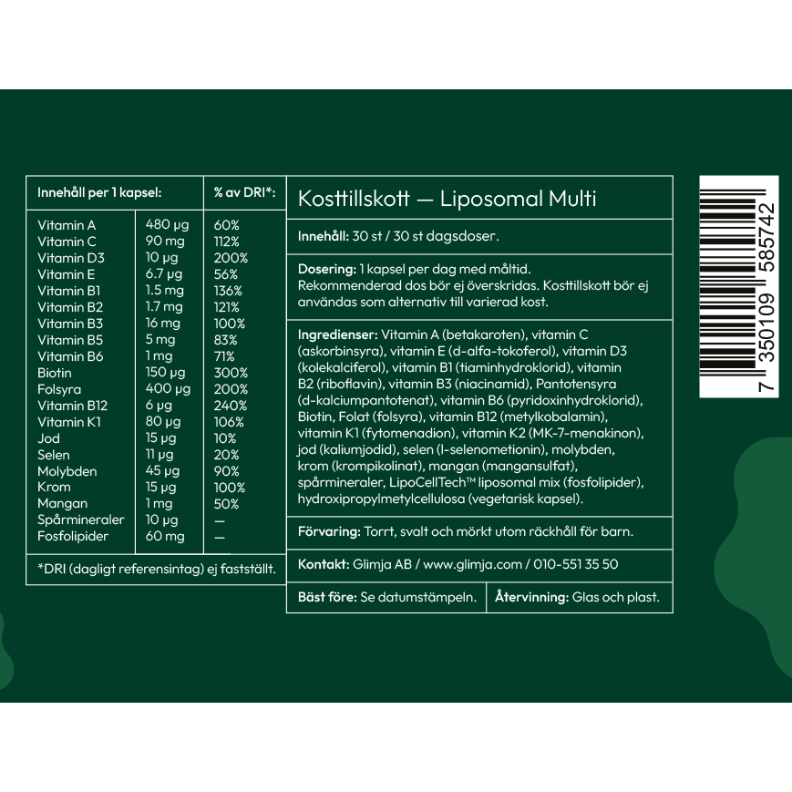 Glimja Liposomal Multi, 30 capsules