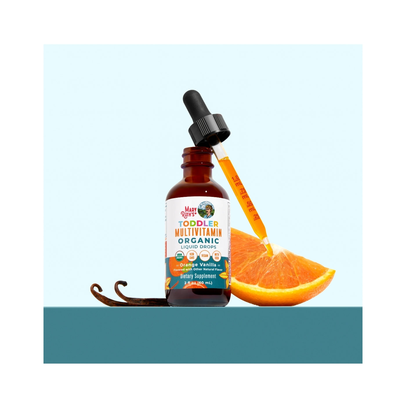 Toddler Flytande Multivitamin med Järn 1-3 år 60 ml - MaryRuth´s
