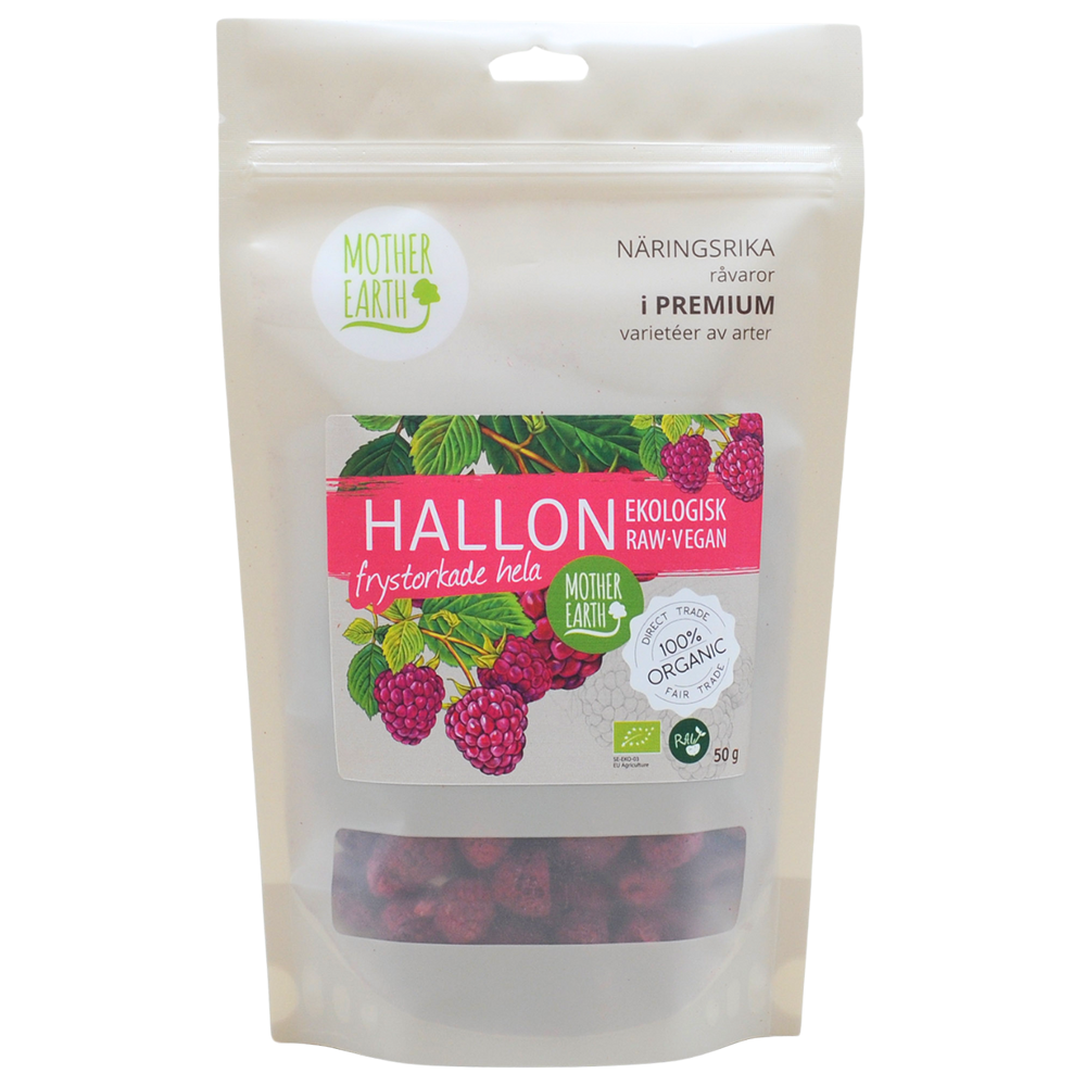 Mother Earth - Organic Freeze-Dried Raspberries 50 g