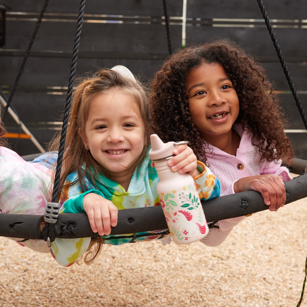 Kid Kanteen - Drikkekop Sippy Cap, Rainbows White - 355 ml