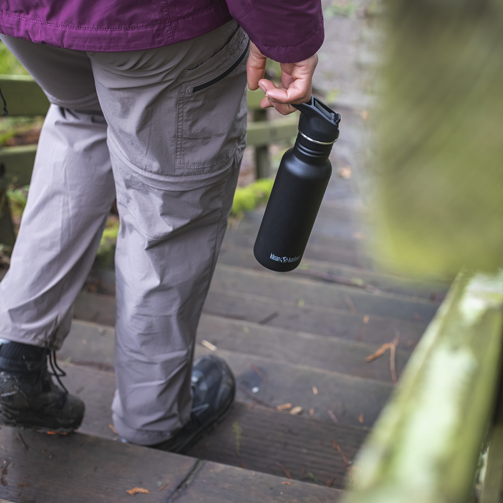 Klean Kanteen - Vandflaske Classic Flip Seal Sport Cap, Sort - 532 ml