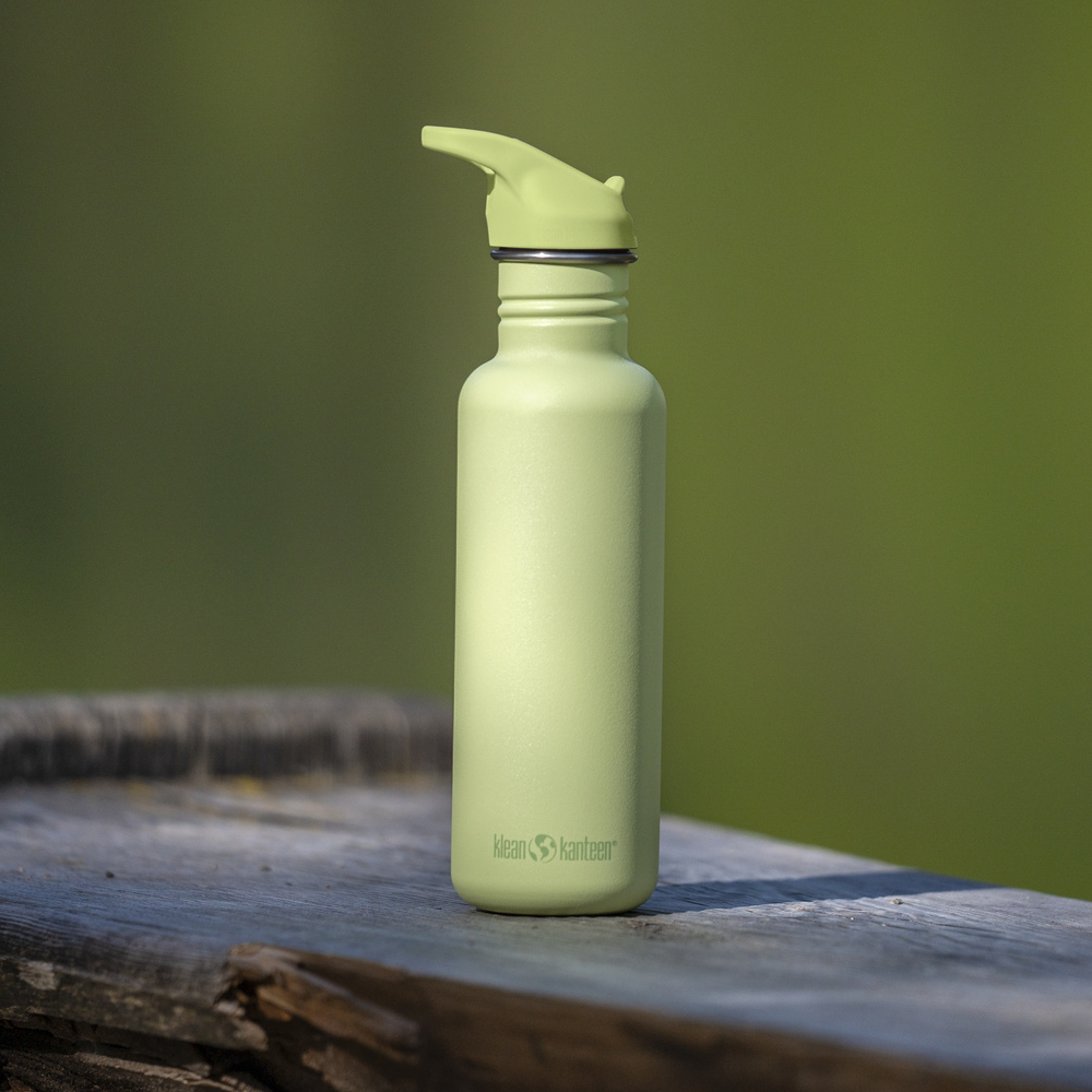 Klean Kanteen - Water Bottle Classic Flip Seal Sport Cap, Shadow Lime - 800 ml