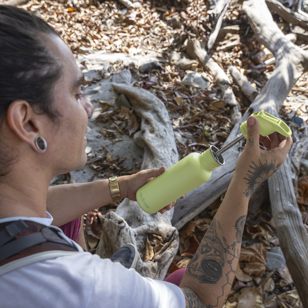 Klean Kanteen - Vattenflaska Classic Flip Seal Sport Cap, Shadow Lime - 800 ml