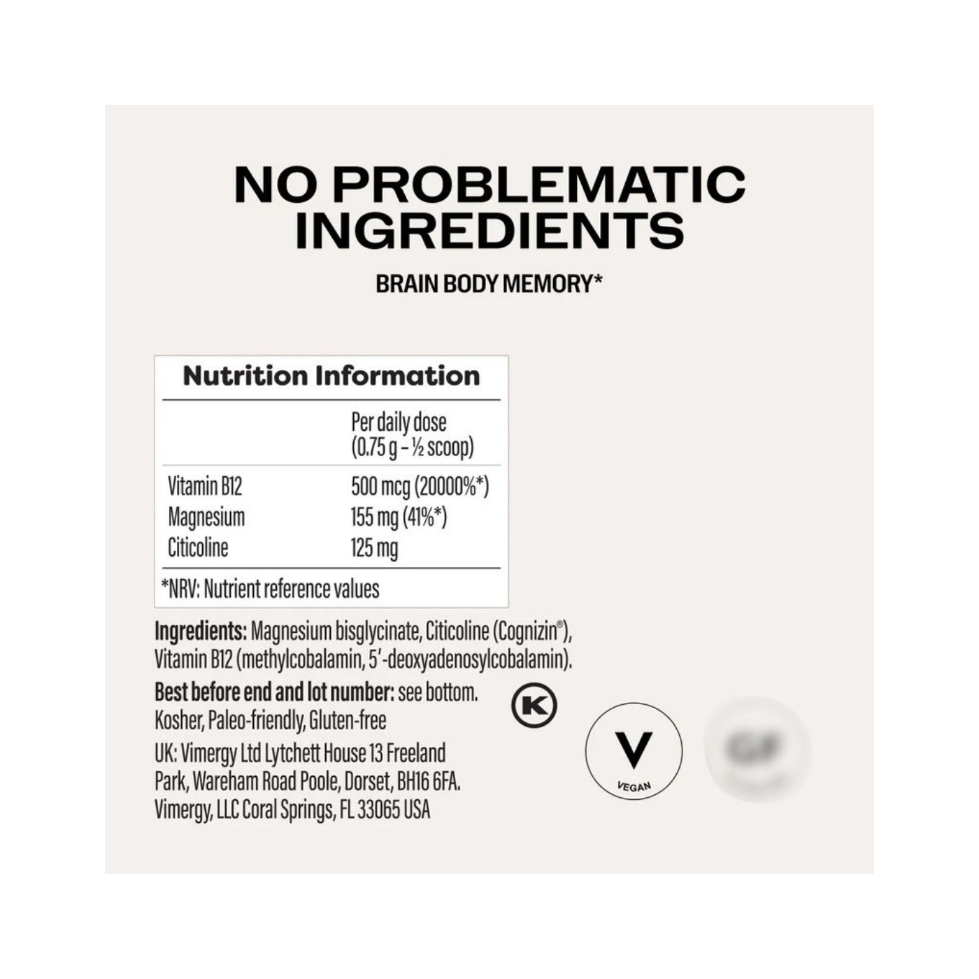 Vimergy - Brain Body Memory, 44.5 g