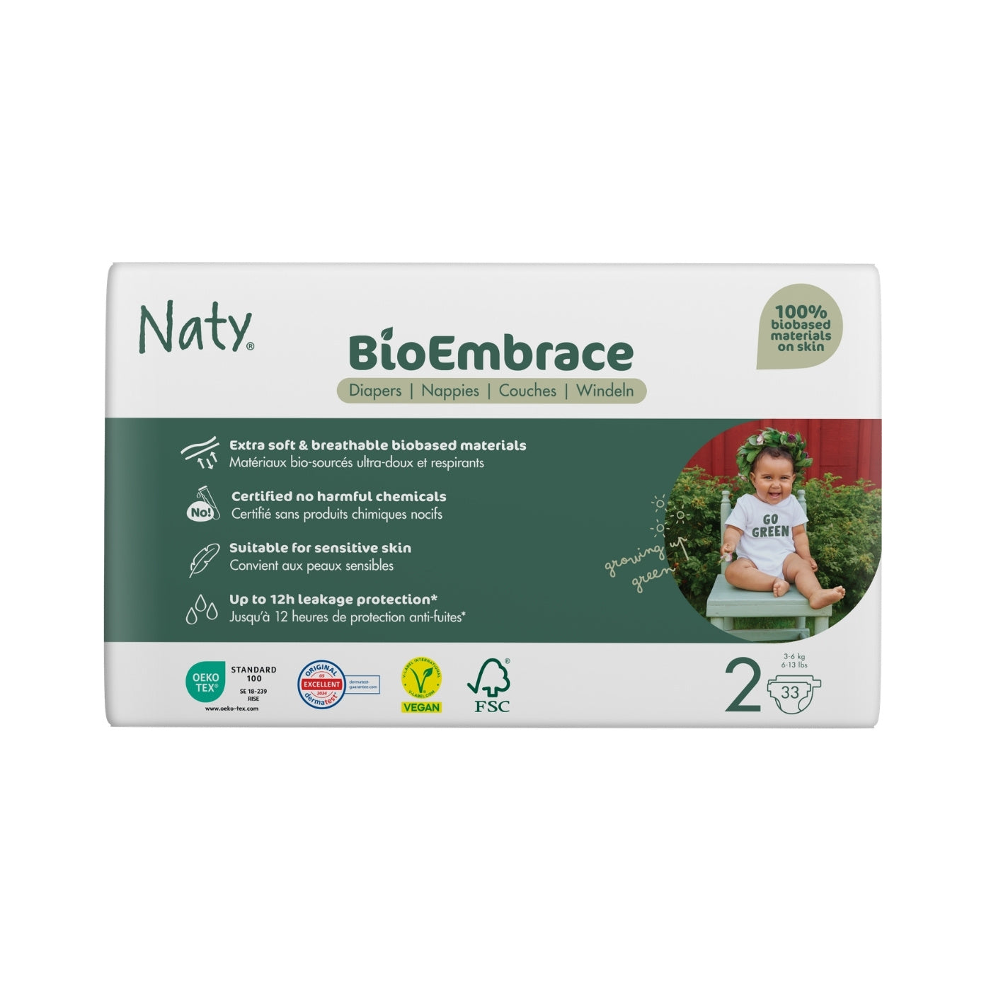Blöjor BioEmbrace Storlek 2 (3-6 kg) 33 st - Naty