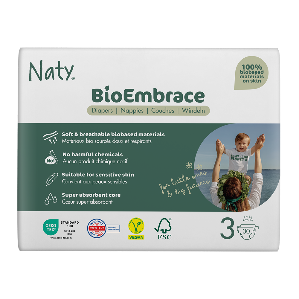 Naty - Diapers BioEmbrace Size 3 (4-9 kg), 30 pcs