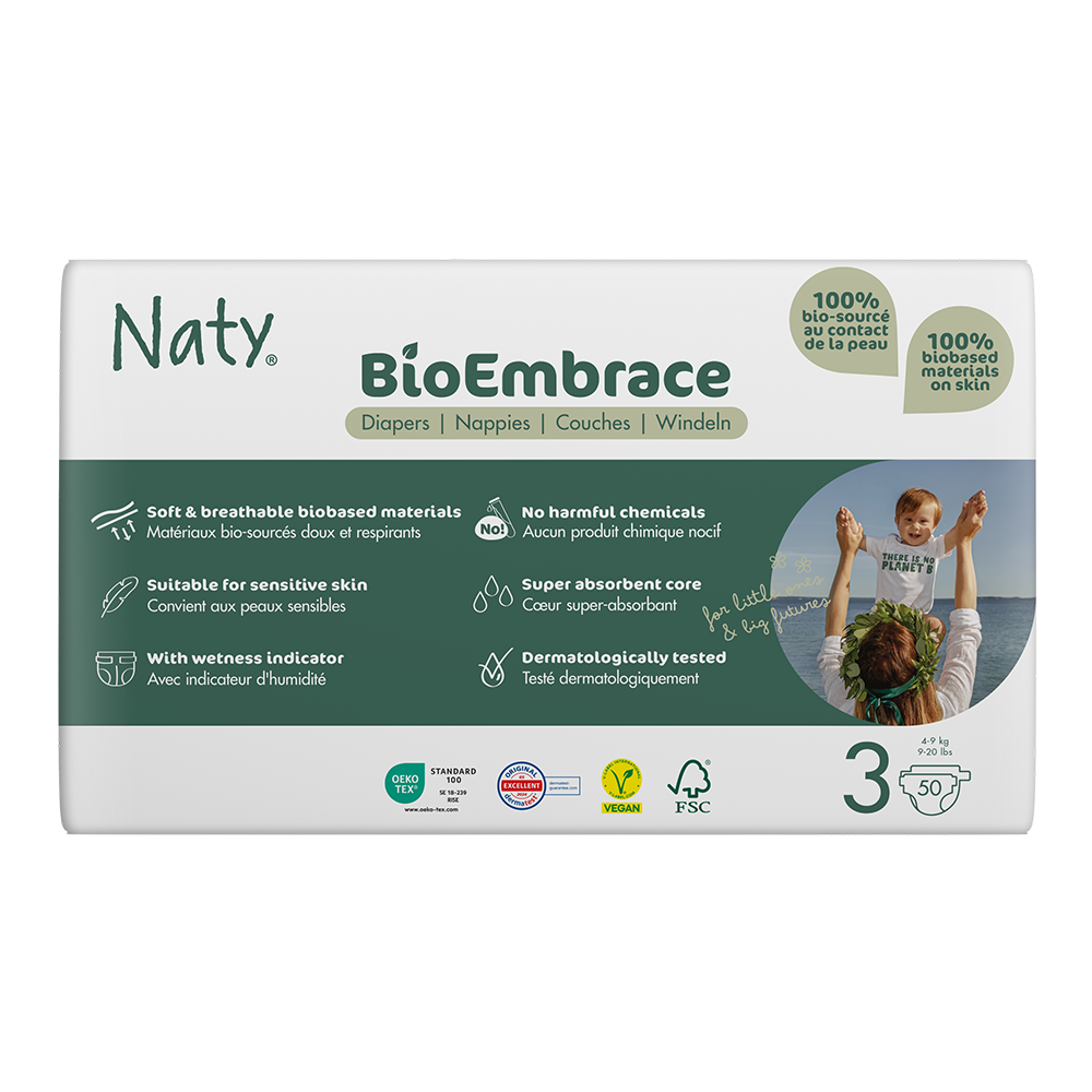 Naty - Diapers BioEmbrace Size 3 (4-9 kg), 50 pcs