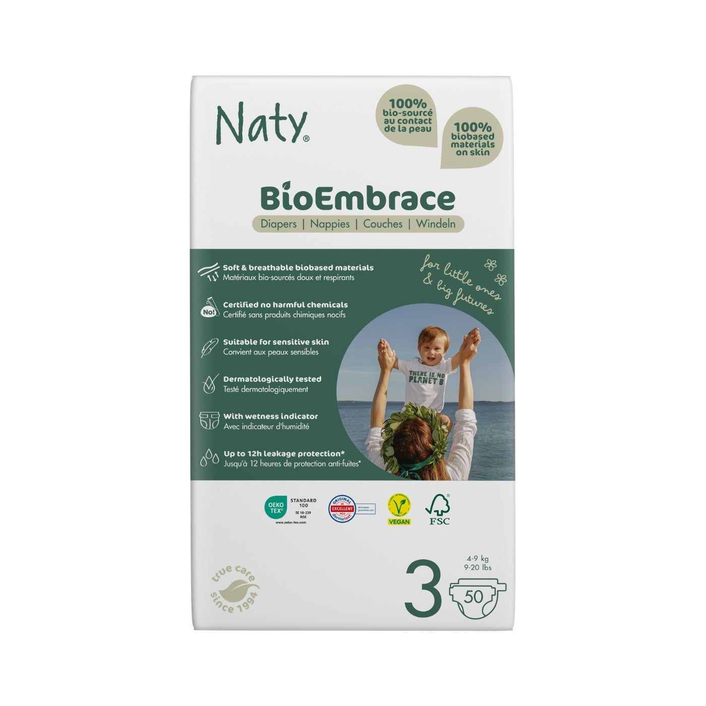 Blöjor BioEmbrace Storlek 3 (4-9 kg) 50 st - Naty