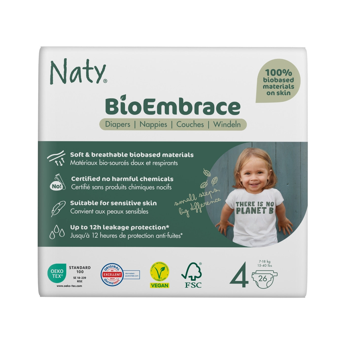 Bleer BioEmbrace Størrelse 4 (7-18 kg) 26 stk - Naty