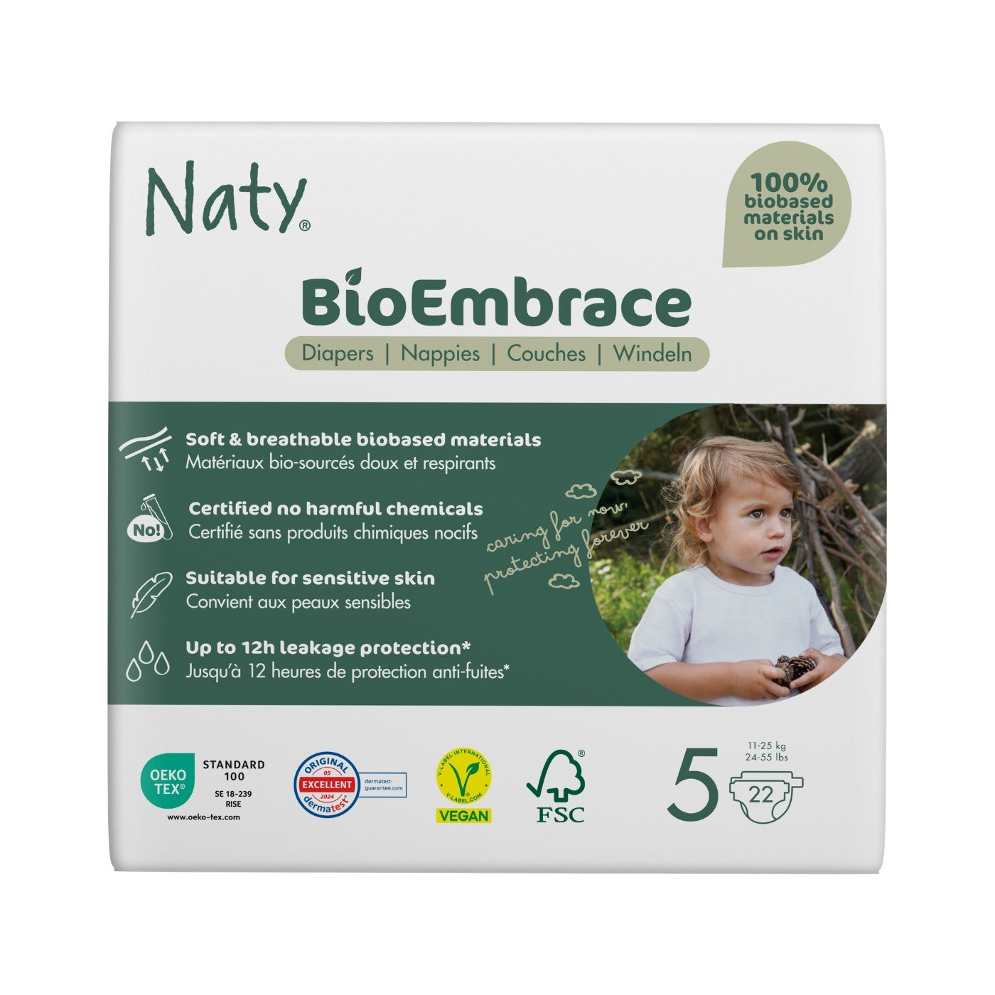 Bleer BioEmbrace Størrelse 5 (11-25 kg) 22 stk - Naty