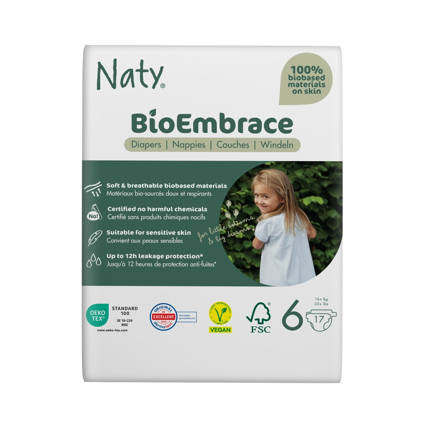 Bleer BioEmbrace Størrelse 6 (16+ kg) 17 stk - Naty