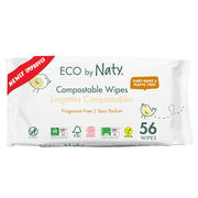 Naty - Compostable Wet Wipes Fragrance-Free, 56 pcs