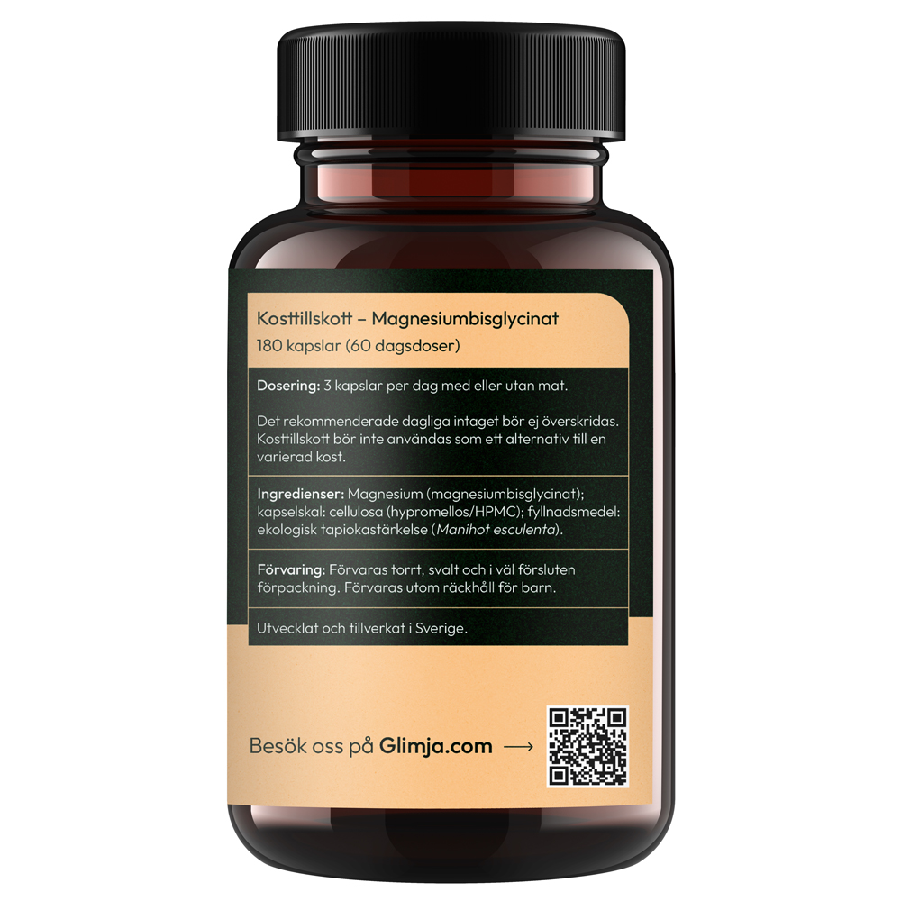 Glimja - Magnesiumbisglycinat,180 kapslar