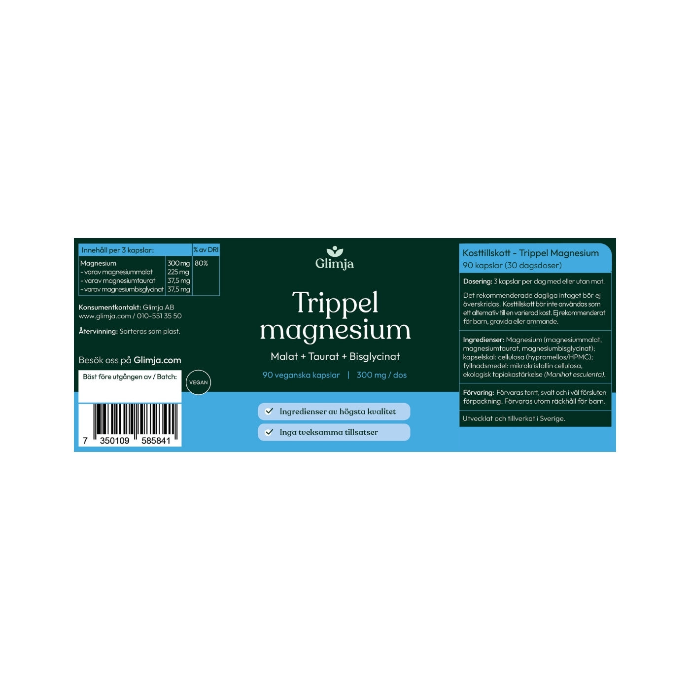 Triple Magnesium 90 capsules - Glimja