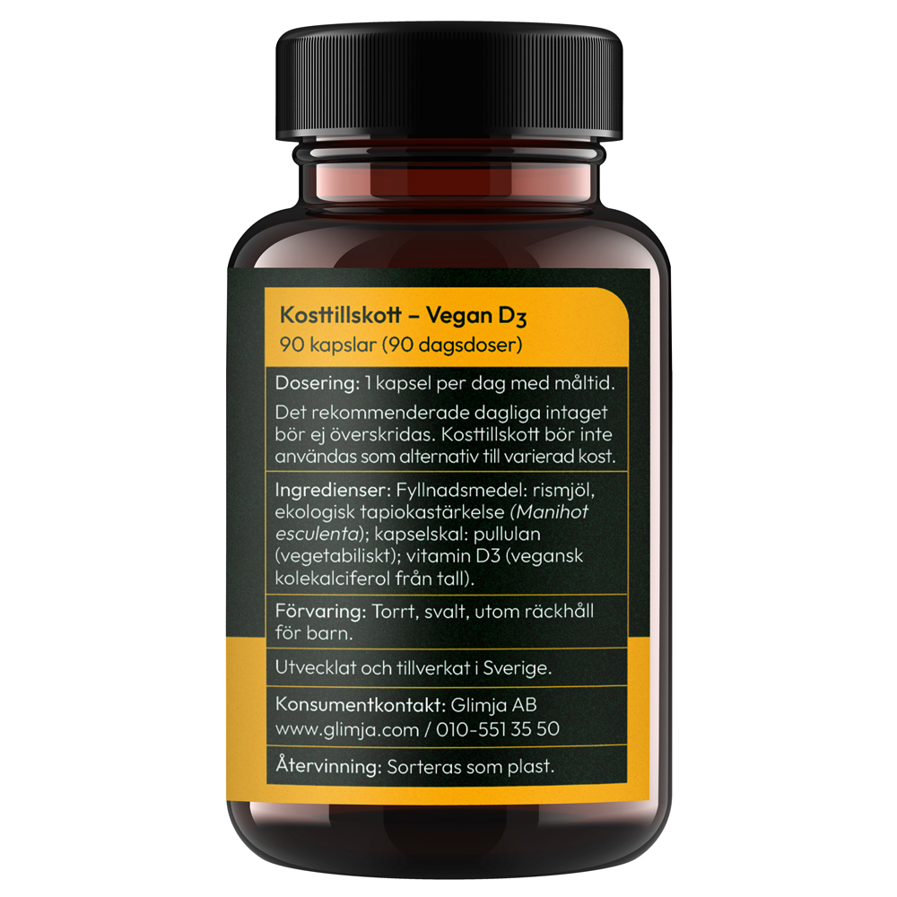 Glimja - Vegan D3 50 mcg, 90 kapslar