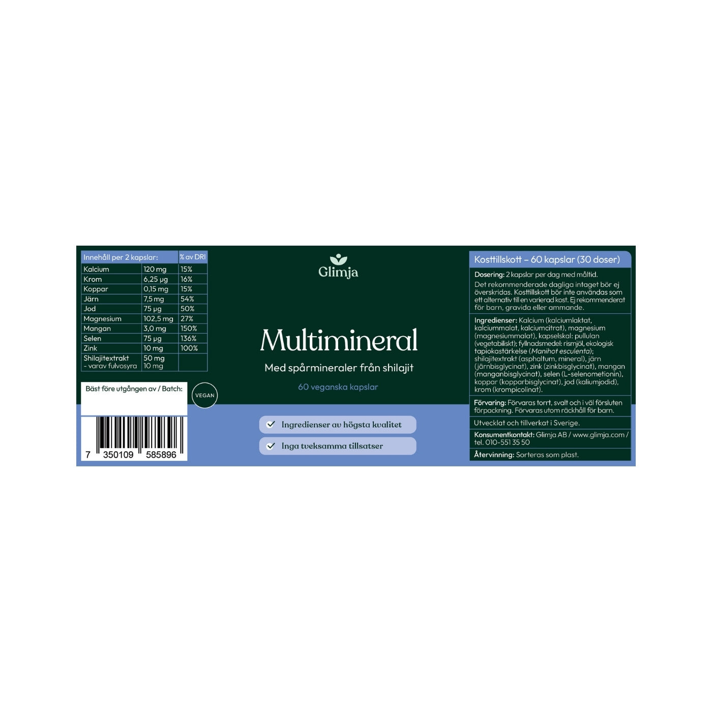 Multimineral, 60 kapslar - Glimja