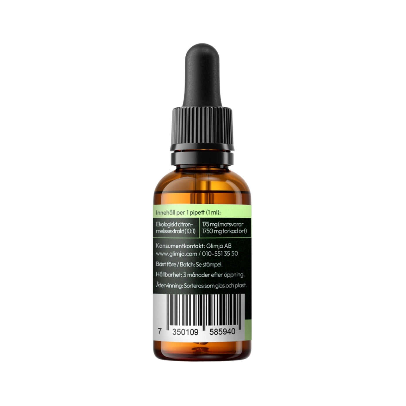Ekologisk Lemon Balm, 30 ml - Glimja