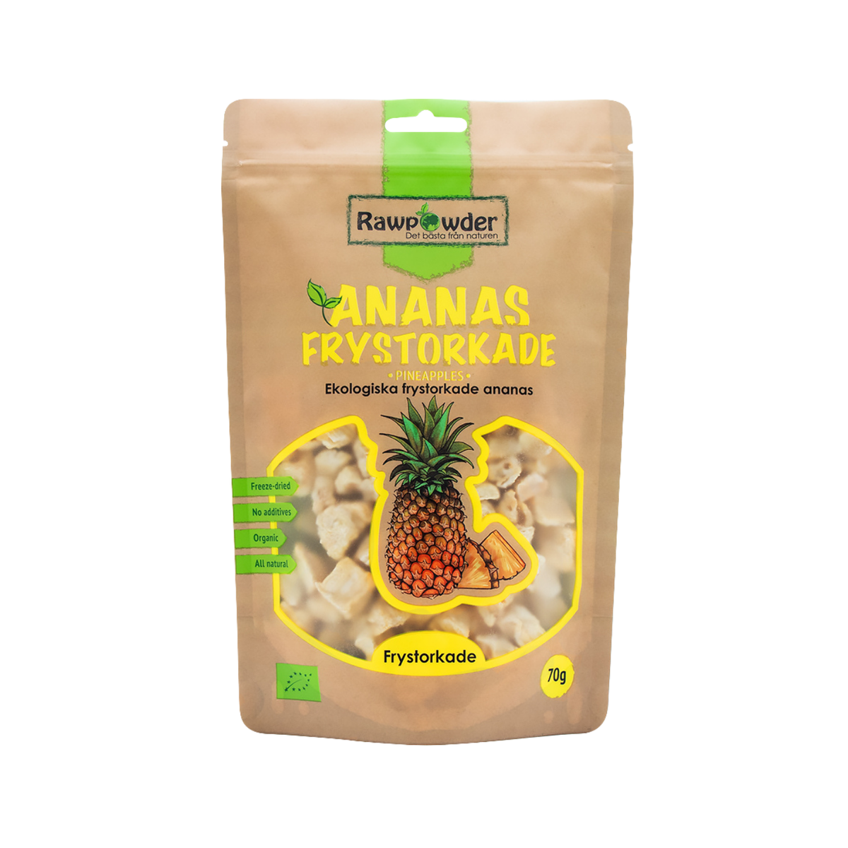 Organic Freeze-Dried Pineapple 70 grams - Rawpowder