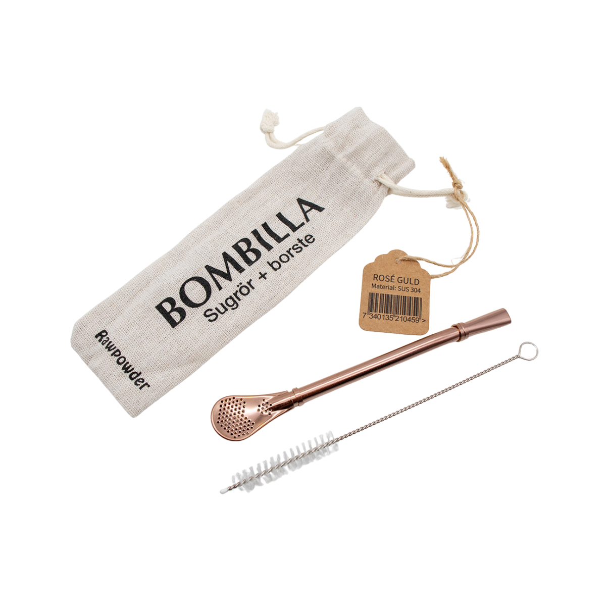 Yerba Straw/Bombilla Rose Gold - Rawpowder