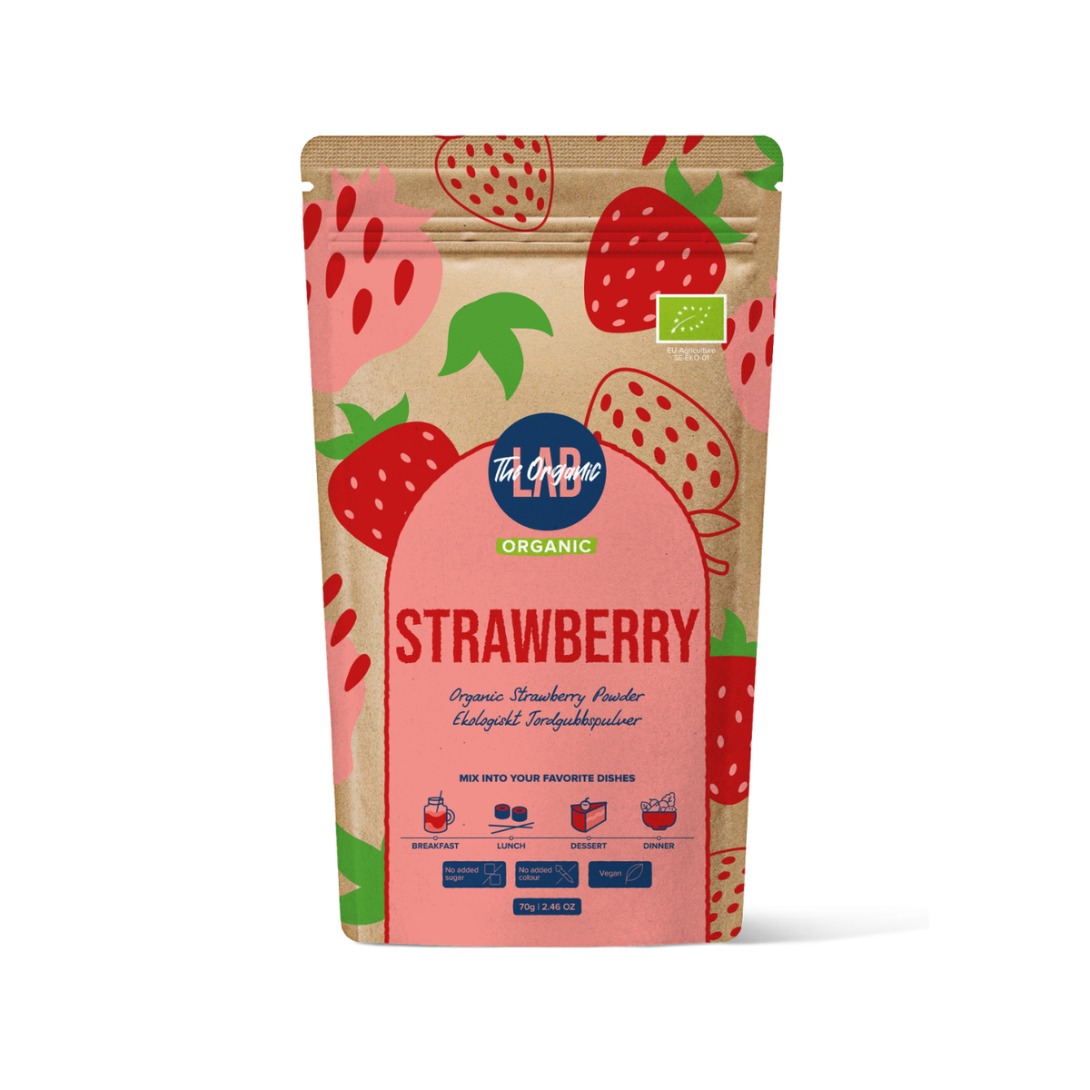Organic Strawberry Powder 70 g - The Organic Lab