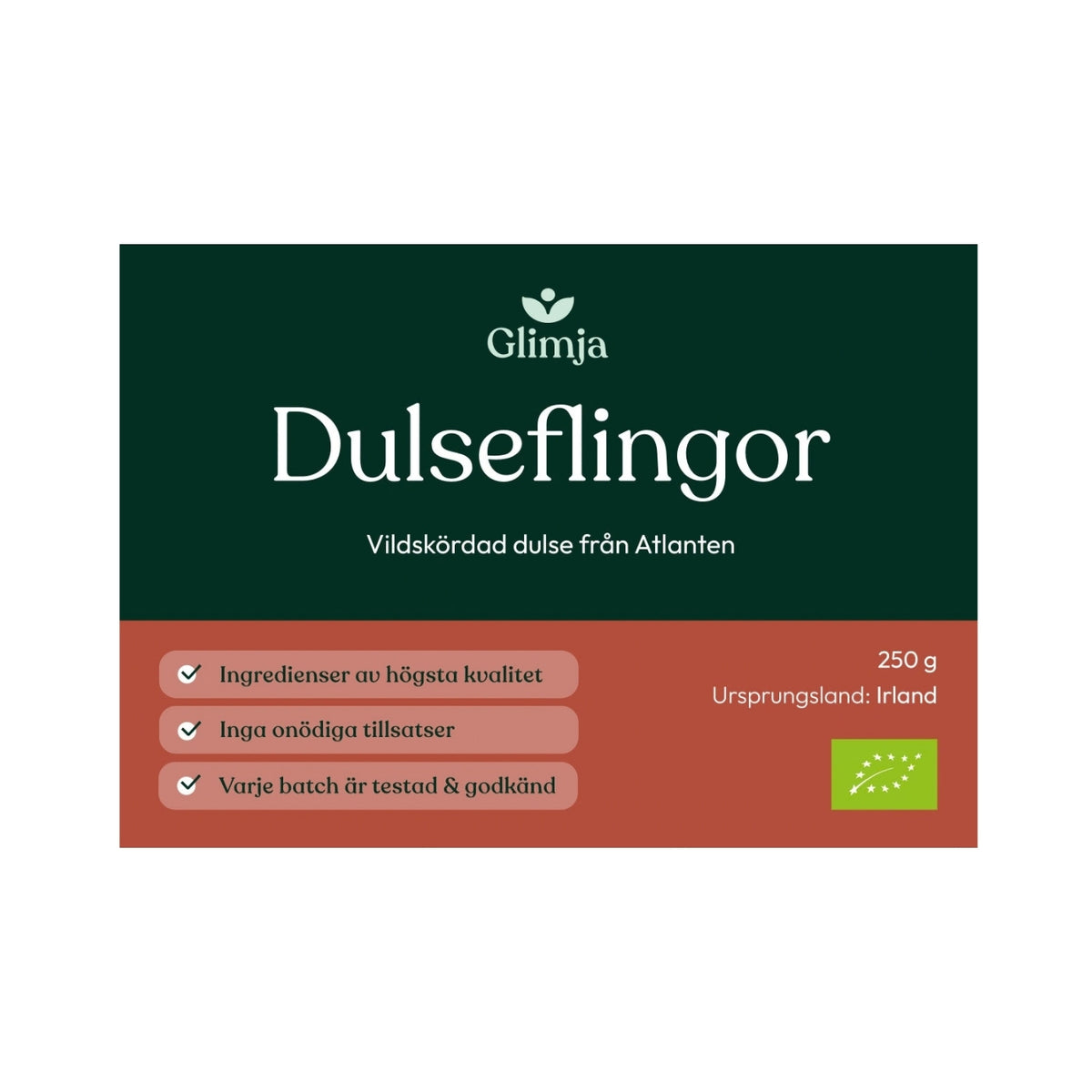 Økologiske dulseflager 250 g - Glimja