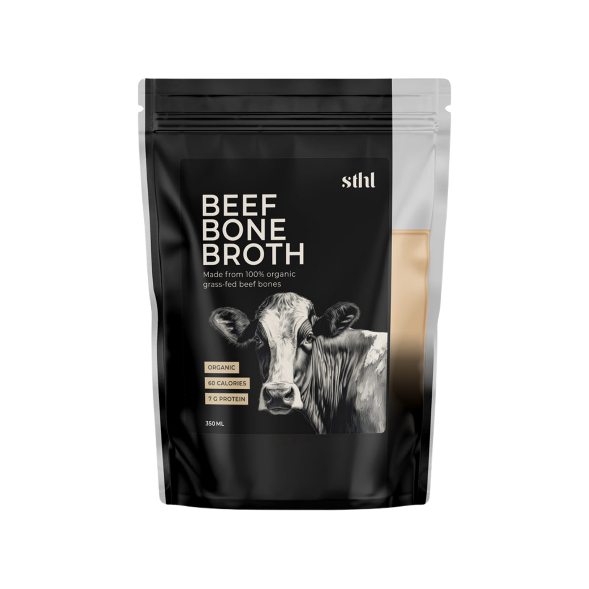 Økologisk oksebuljong pose 350 ml  - STHL