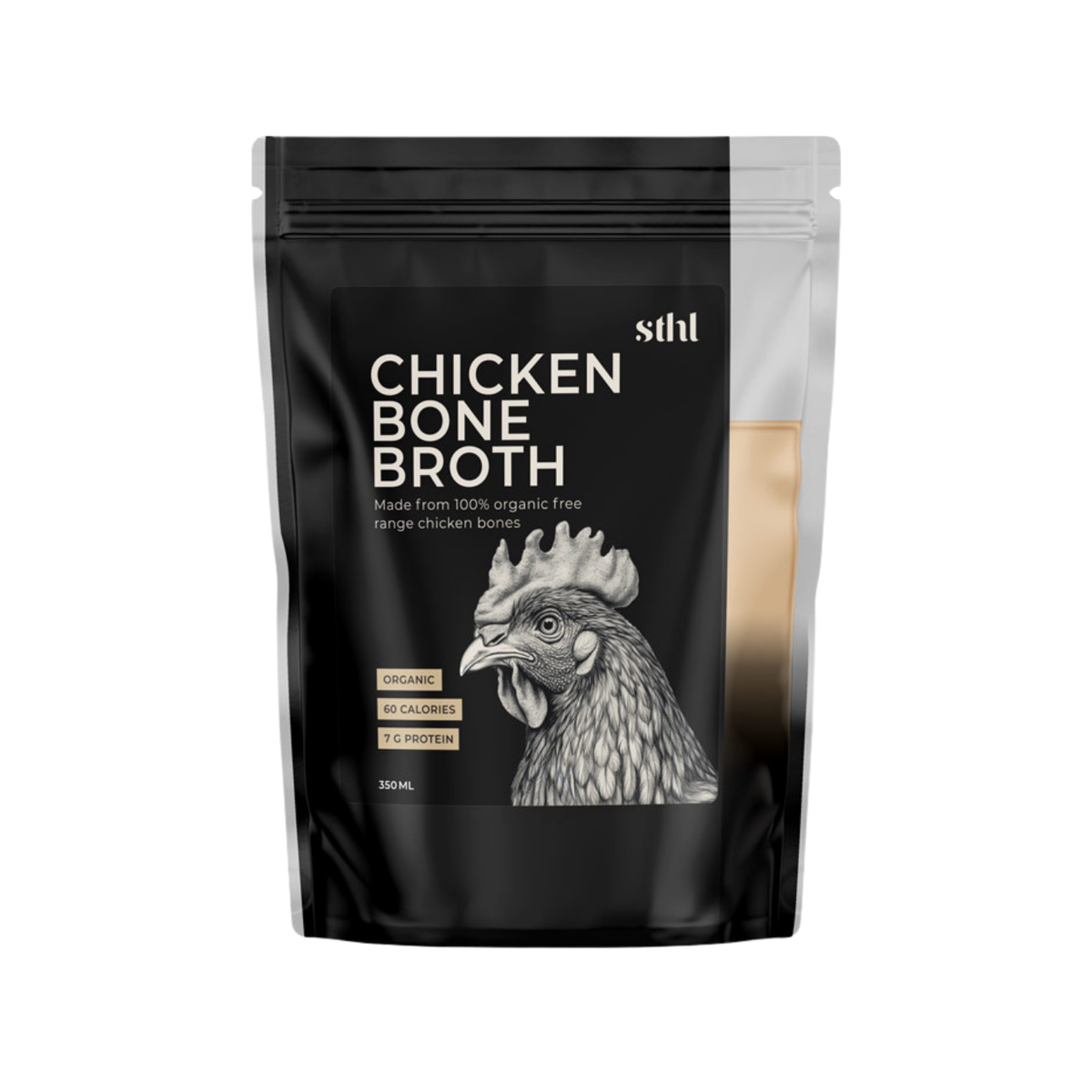 Økologisk kyllingbuljong pose 350 ml  - STHL