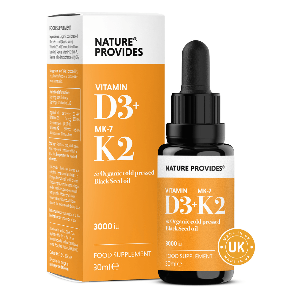 Nature Provides D3 & K2 3000 in Black Cumin Oil, 30 ml