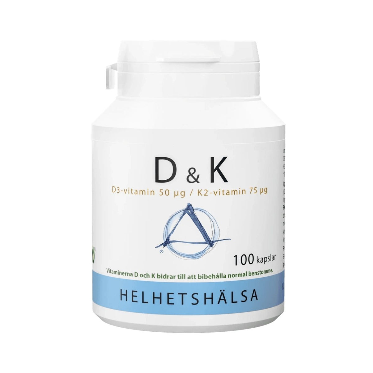 D & K, Vitamin D3 & Vitamin K2, 100 capsules