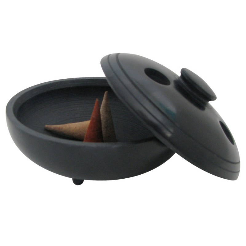 Rökelsehållare i sten för rökelser/koner