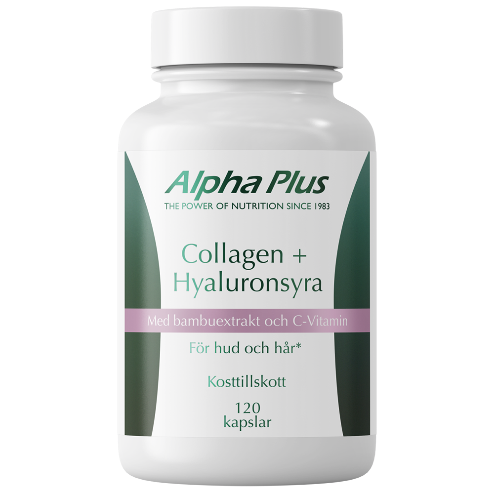 Alpha Plus Collagen + Hyaluronsyra, 120 kapslar