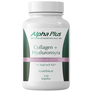 Alpha Plus Collagen + Hyaluronsyre, 120 kapsler