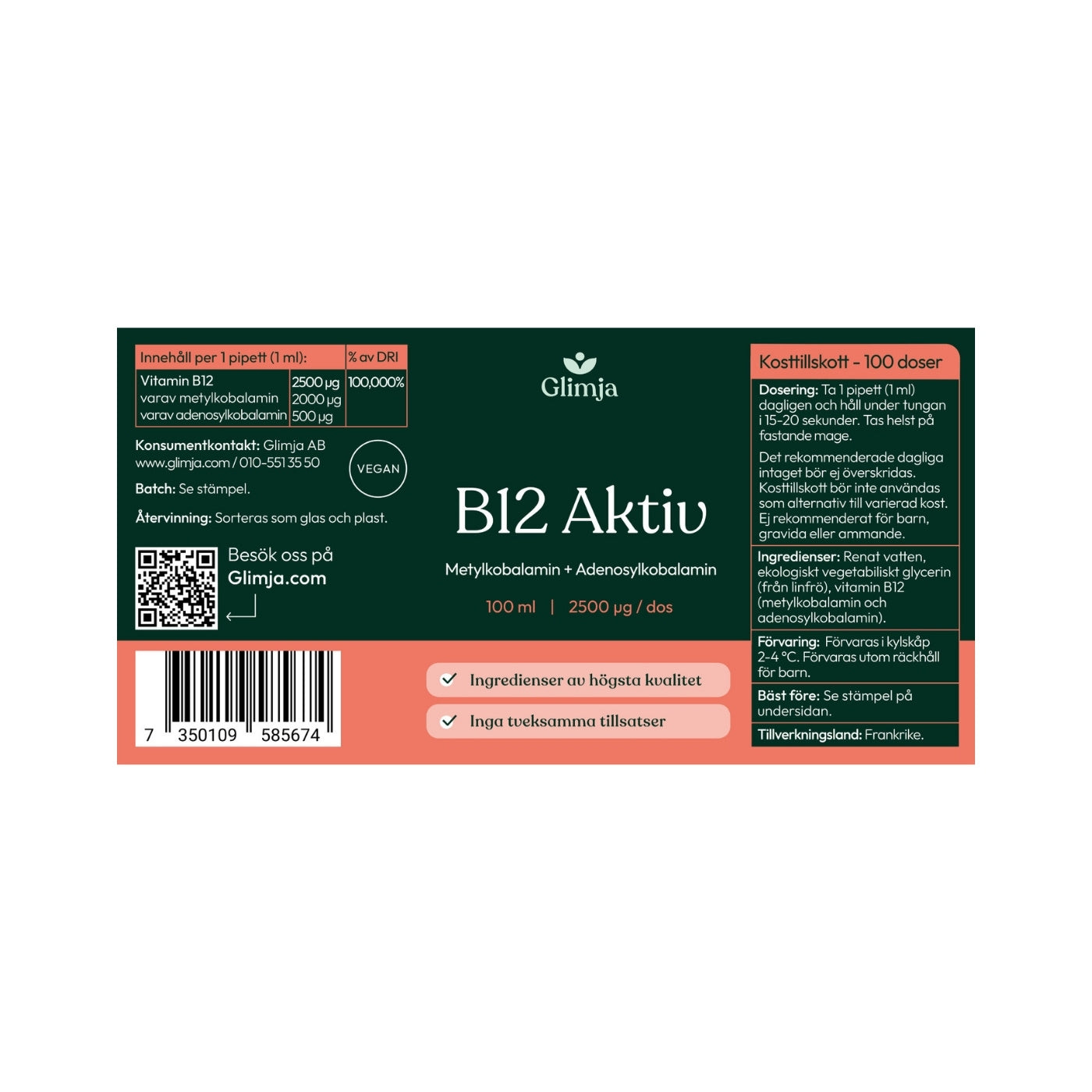 Liquid B-12 Active 100 ml - Glimja