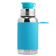 Pura - Sport Water Bottle Stainless Steel with Silicone Sleeve 550 ml, Aqua