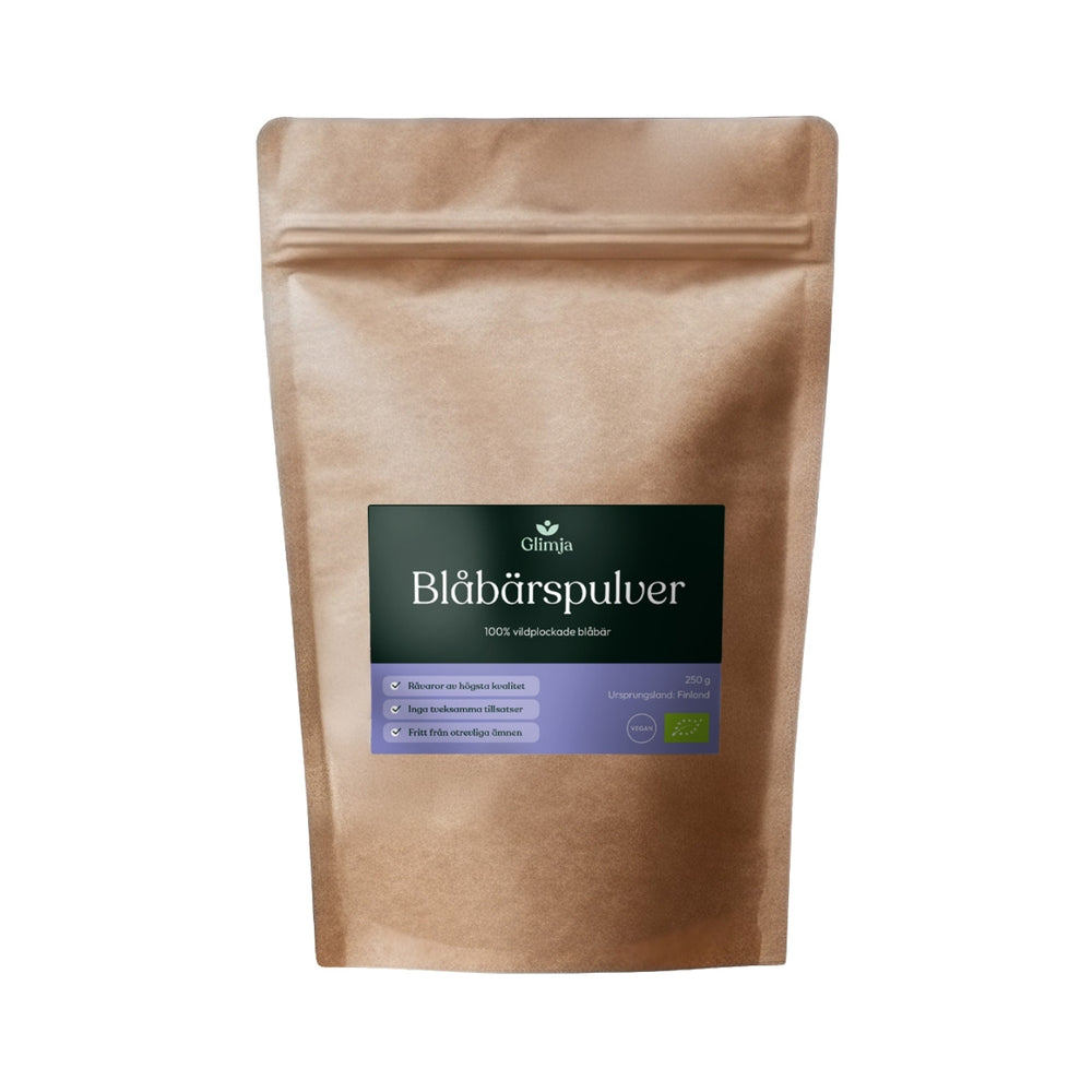 Økologisk blåbærpulver 250 g - Glimja