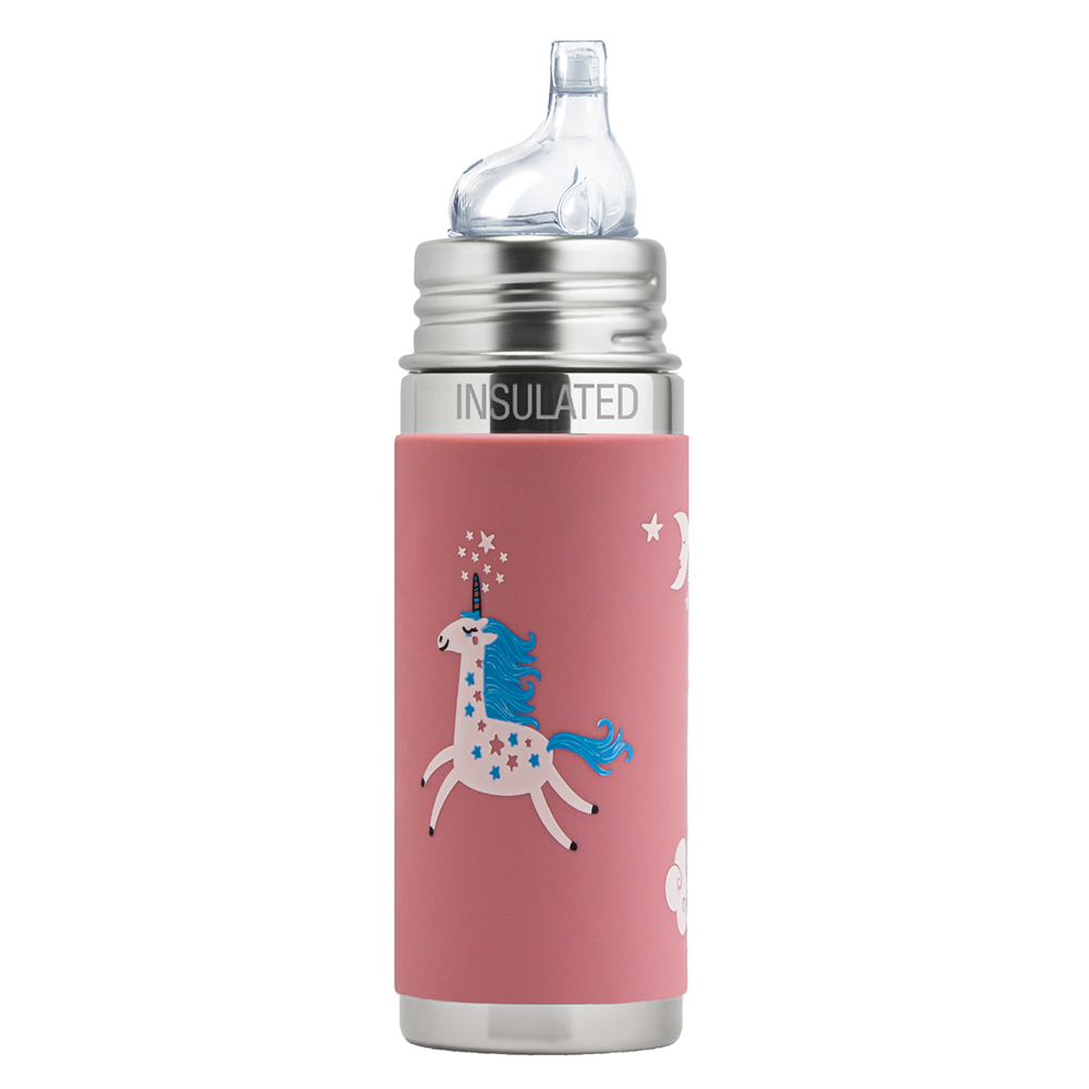 Pura - Insulated Sippy Cup Stainless Steel with Silicone Sleeve 260 ml, Unicorn