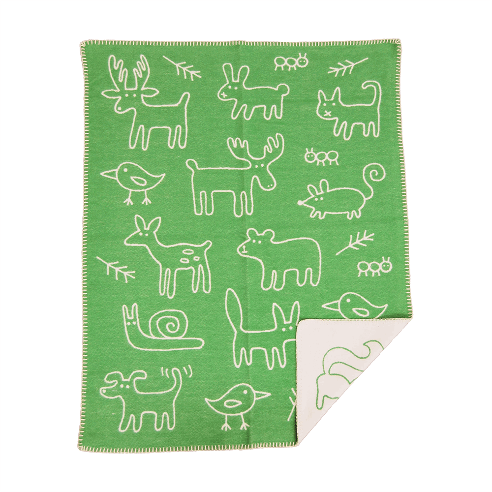 Klippan Kids Organic Cotton Blanket In the Woods - Green