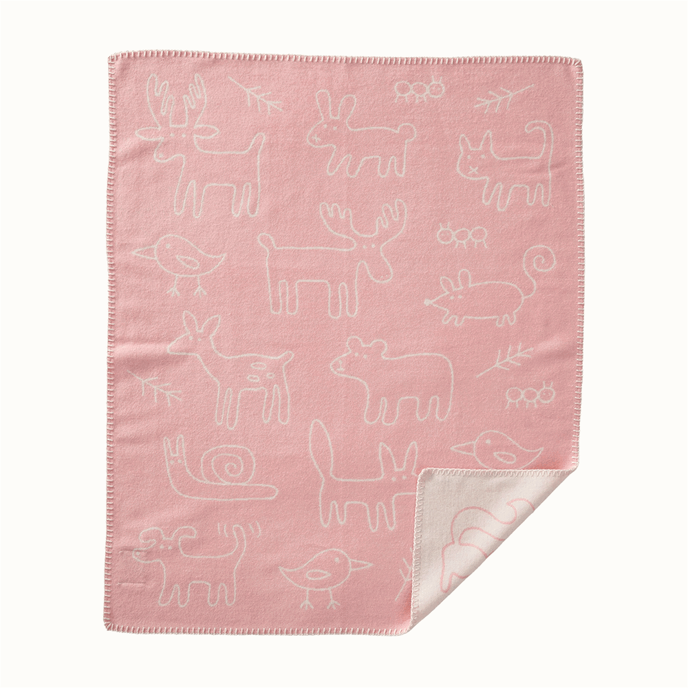 Klippan Kids Organic Cotton Blanket In the Woods - Pink