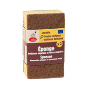 Coarse Green and Fine Brown Kitchen Sponge 2-pack
