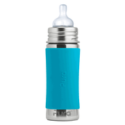 Pura - Stainless Steel Baby Bottle with Silicone Sleeve 325 ml, Aqua