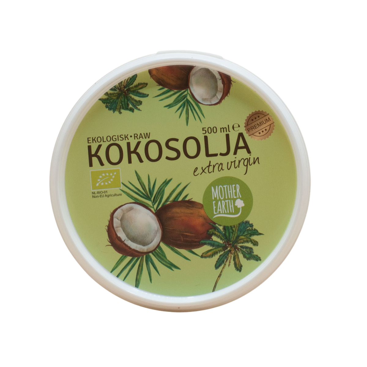 Organic Virgin Coconut Oil in a Plastic Jar 500 ml - Mother Earth