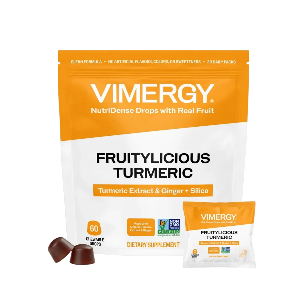 Fruitylicious Turmeric NutriDense Drop Gurkmeja & Ingefära 60 st - Vimergy