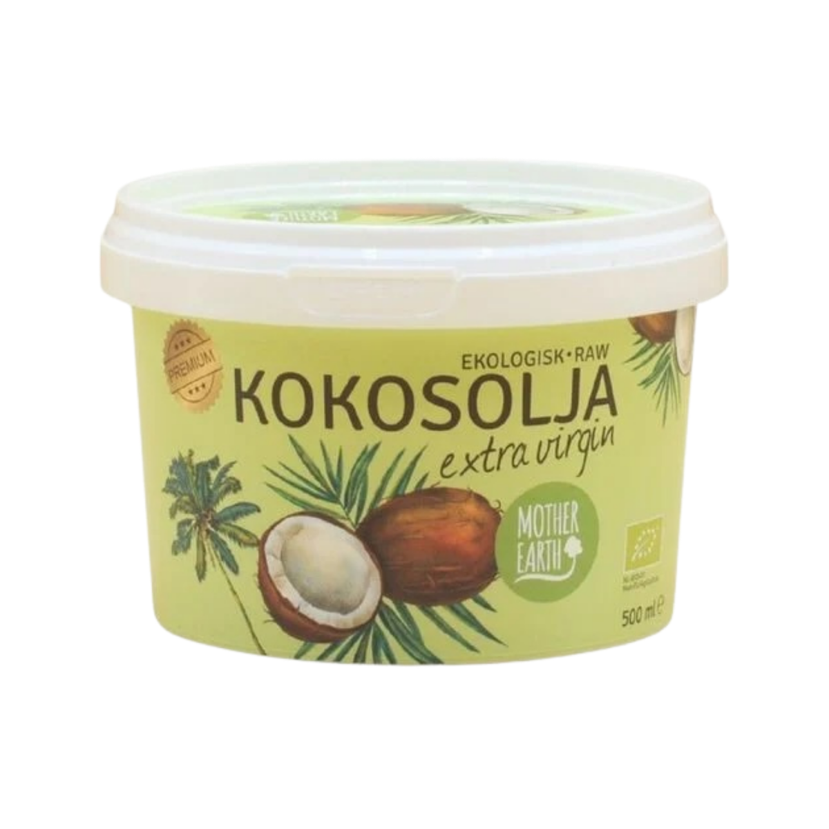 Organic Virgin Coconut Oil in a Plastic Jar 500 ml - Mother Earth