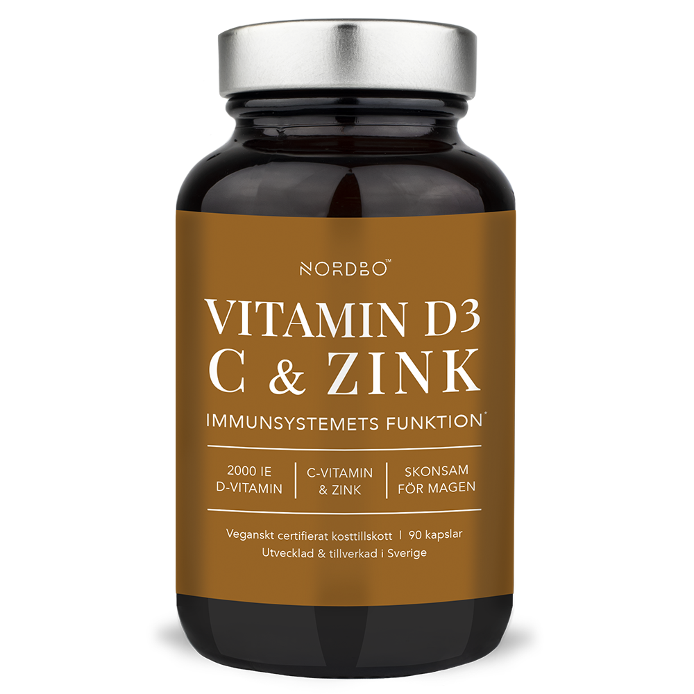 Nordbo - Vegan D3, C-vitamin & Zink, 90 kapslar