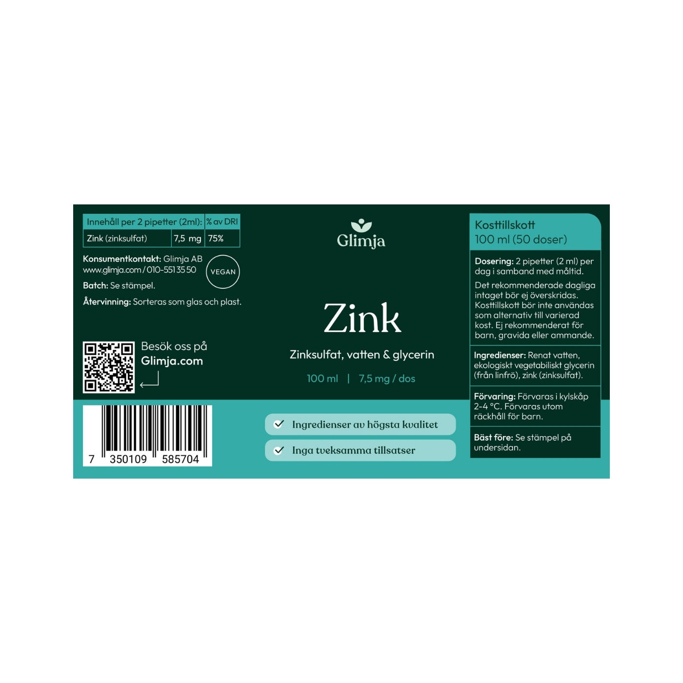 Flytande Zink 100 ml - Glimja
