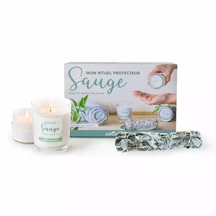 Box med Vit Salvia, Savia Ljus & Massageljus