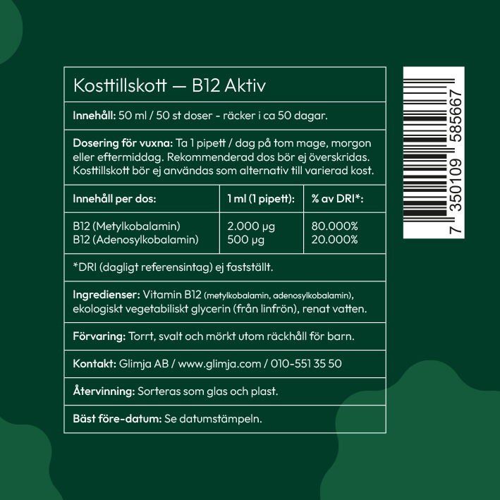 Glimja Flytande Aktiv B-12, 50 ml