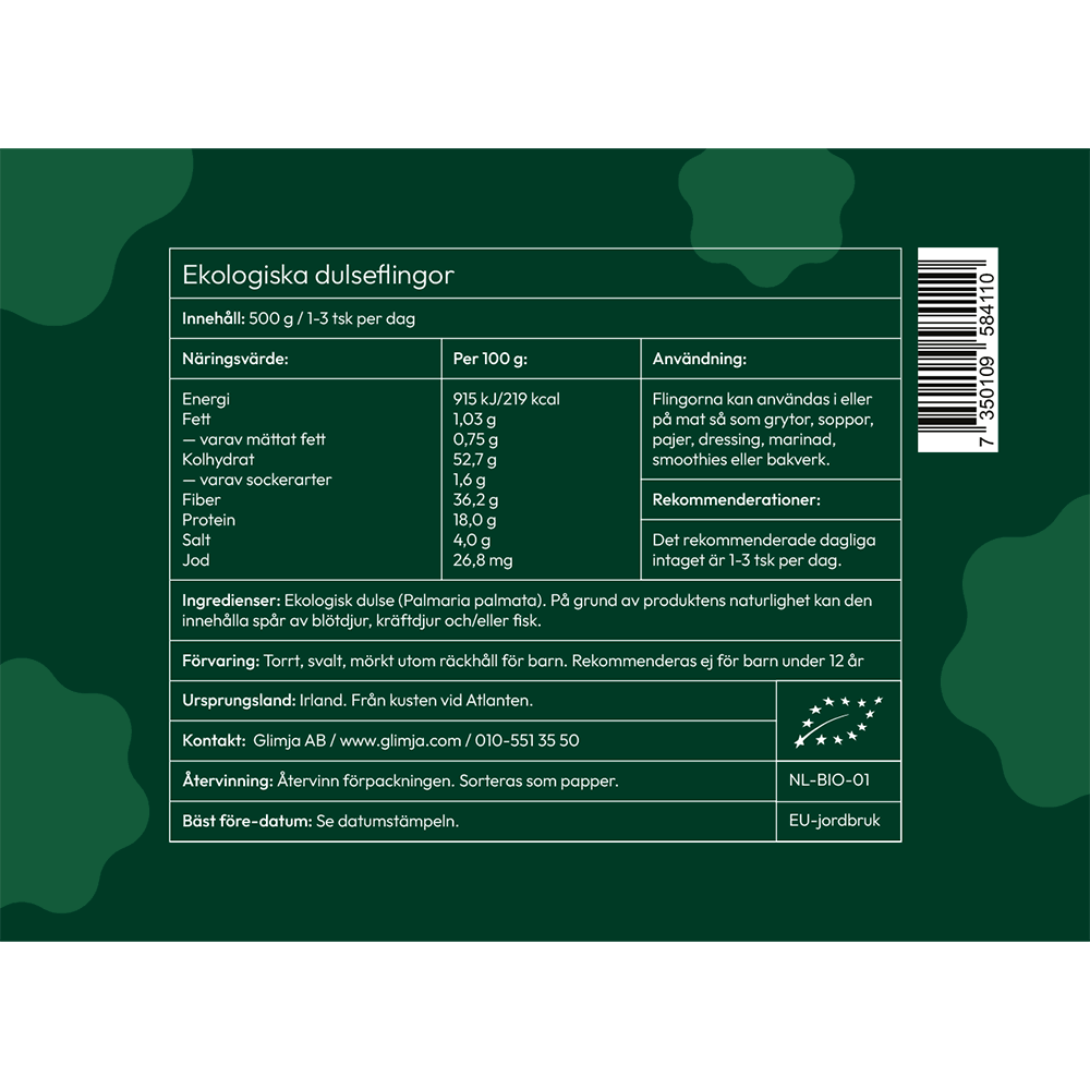 Glimja Organic Dulse Flakes, 500g