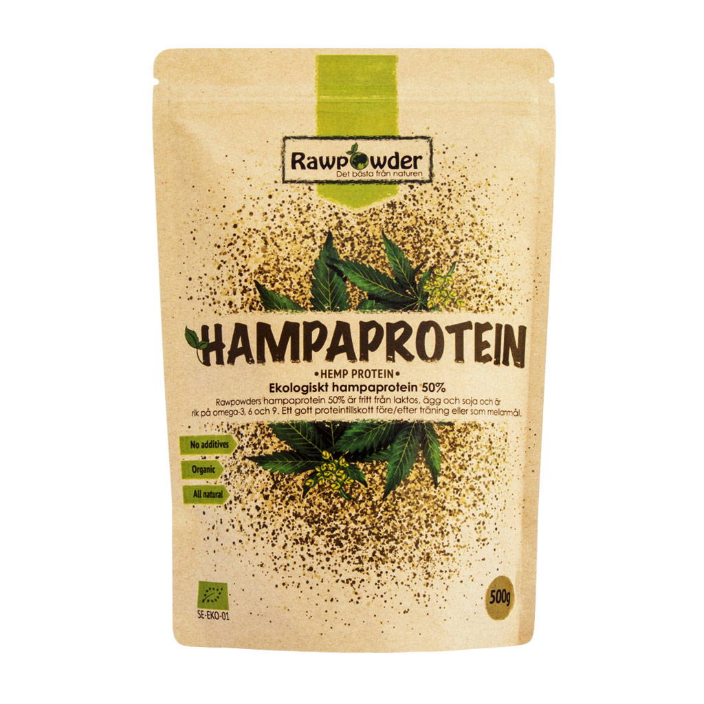Hampprotein 50%, 500 g pulver økologisk