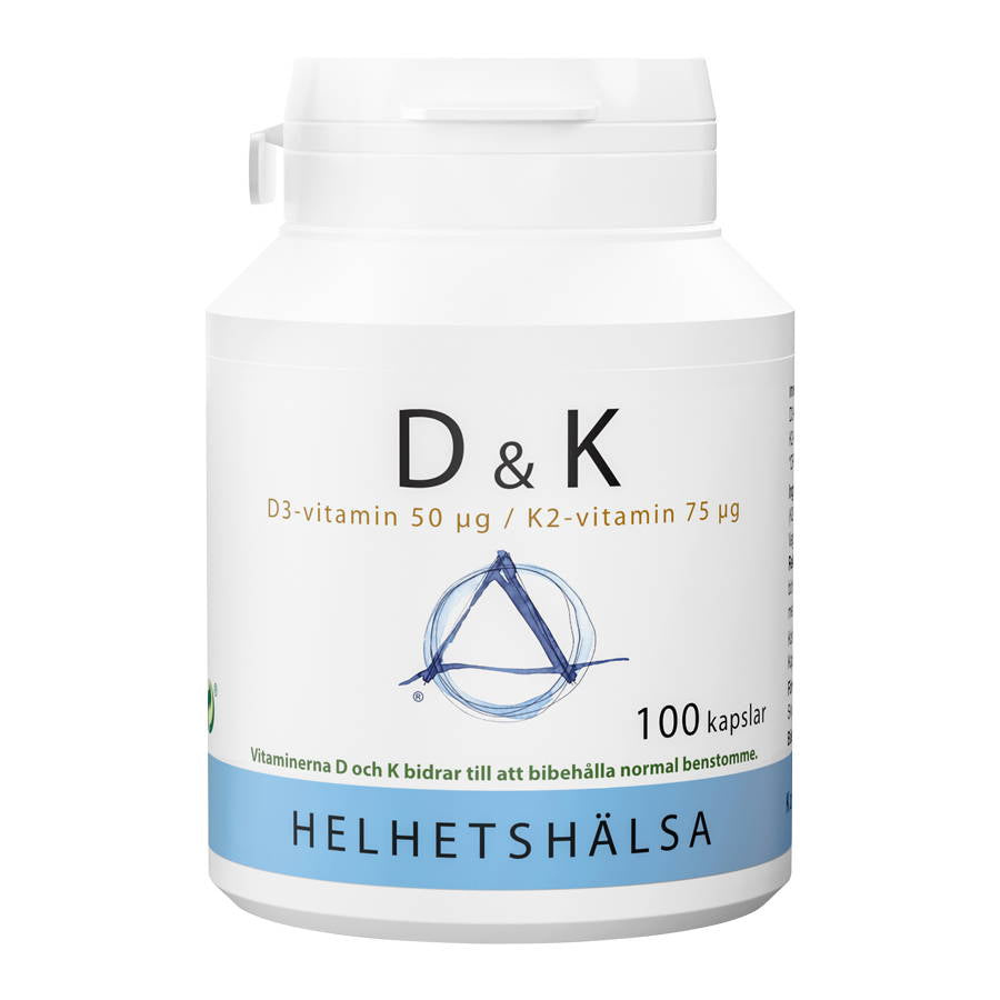 D & K, Vitamin D3 & Vitamin K2, 100 capsules